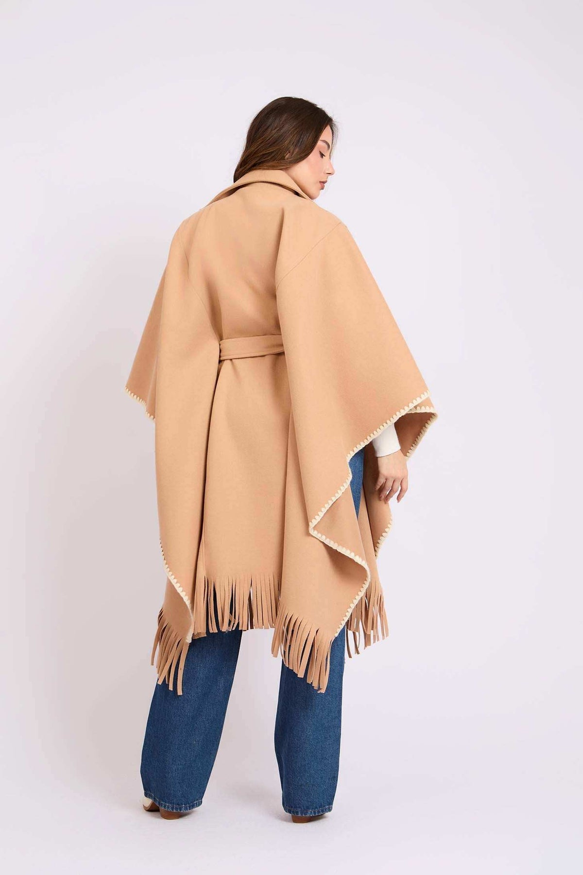 Women Regular Fit Cape Brown