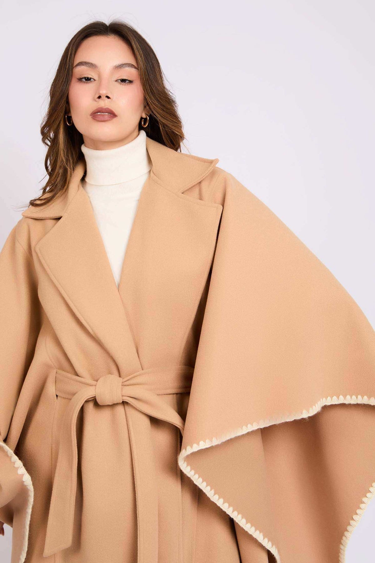 Women Regular Fit Cape Brown