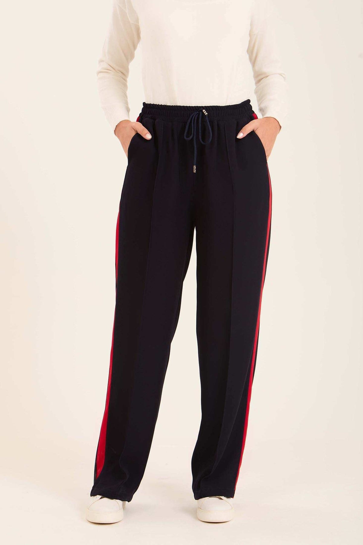 Women Side Tape Pants Navy