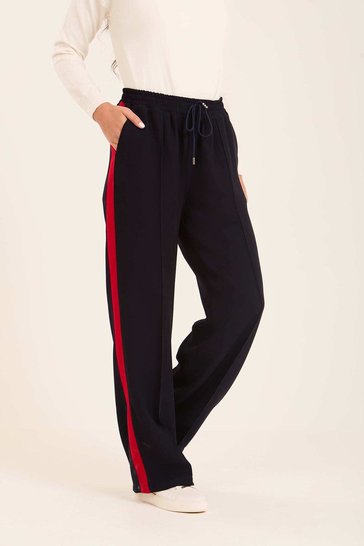 Women Side Tape Pants Navy