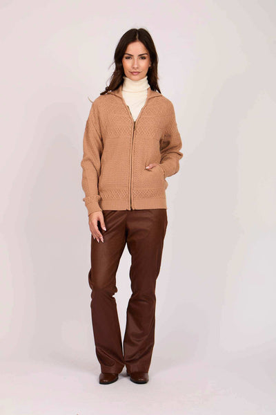 Women Regular Fit Cardigan - Brown