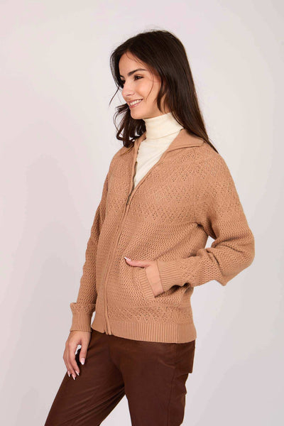 Women Regular Fit Cardigan - Brown