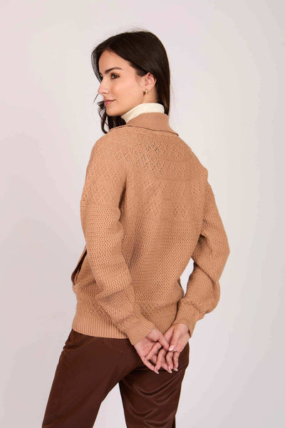 Women Regular Fit Cardigan - Brown