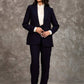Structured Tailored Polyester Blazer Jacket