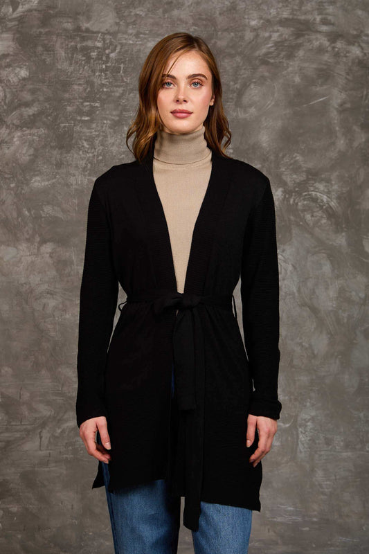 Women Regular Fit Cardigan Black