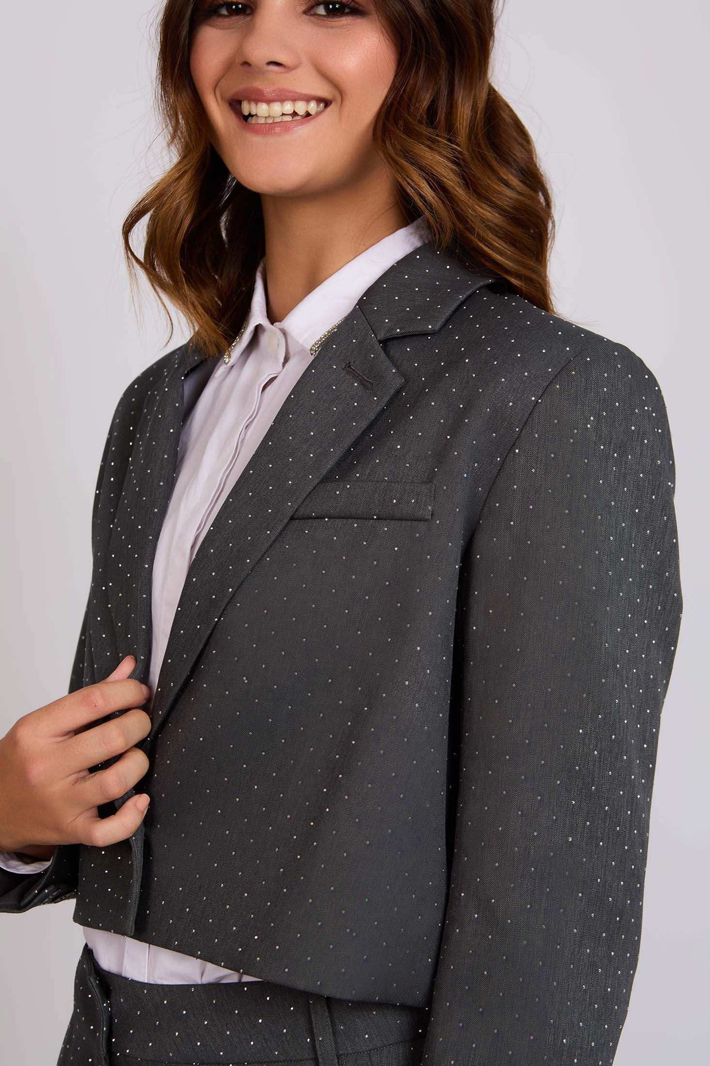 Women Regular Fit Blazer Grey