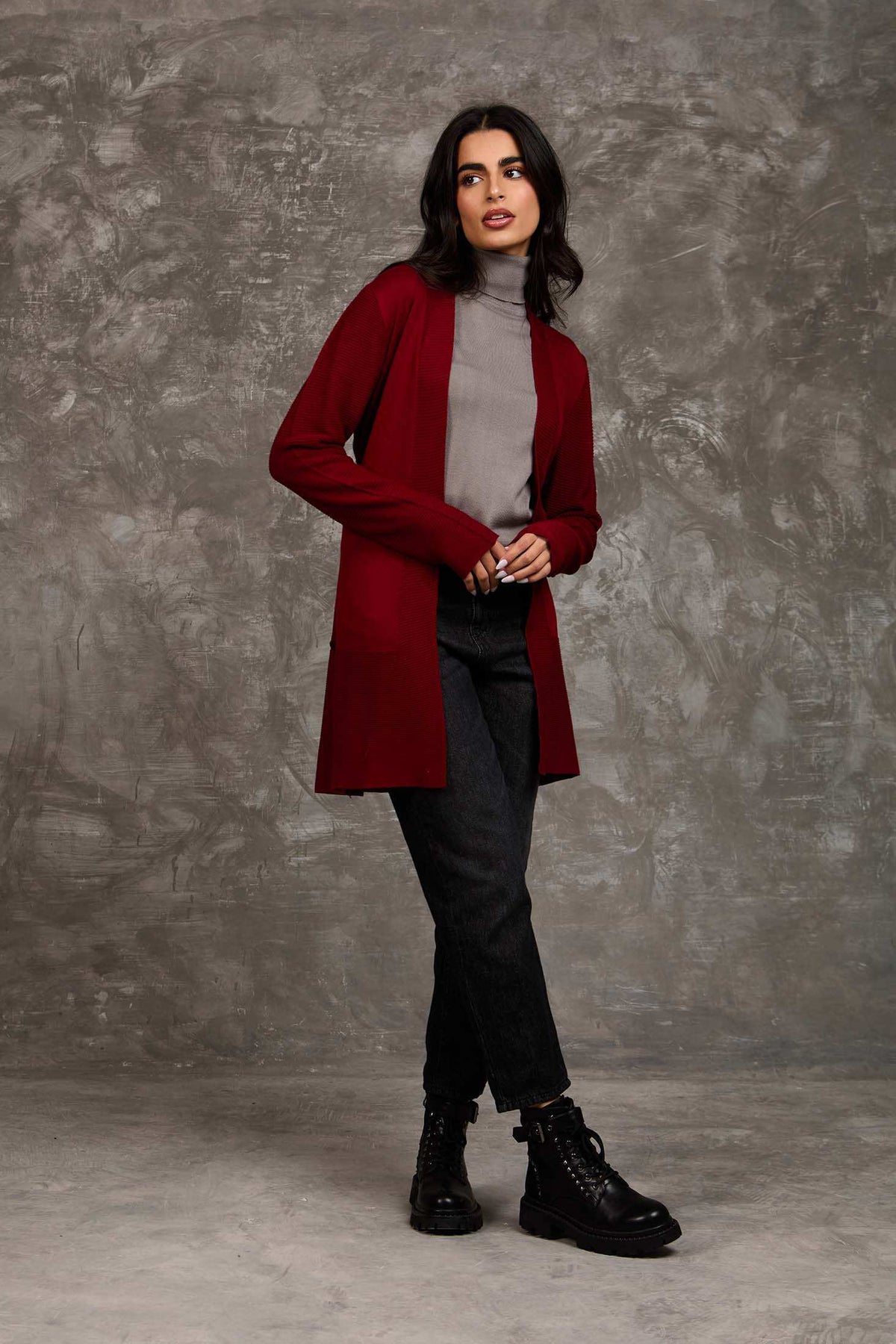 Women Regular Fit Cardigan Red