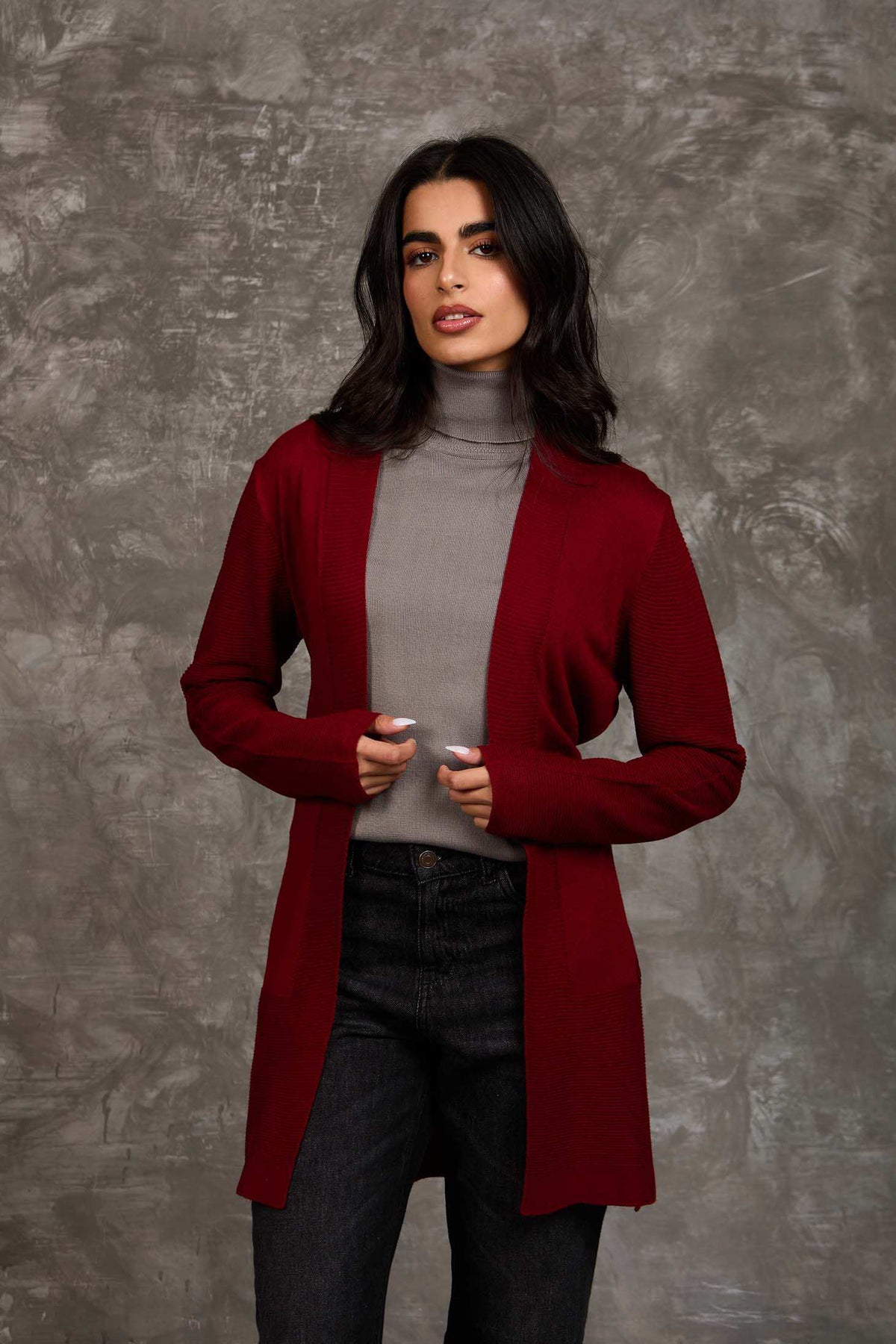 Women Regular Fit Cardigan Red