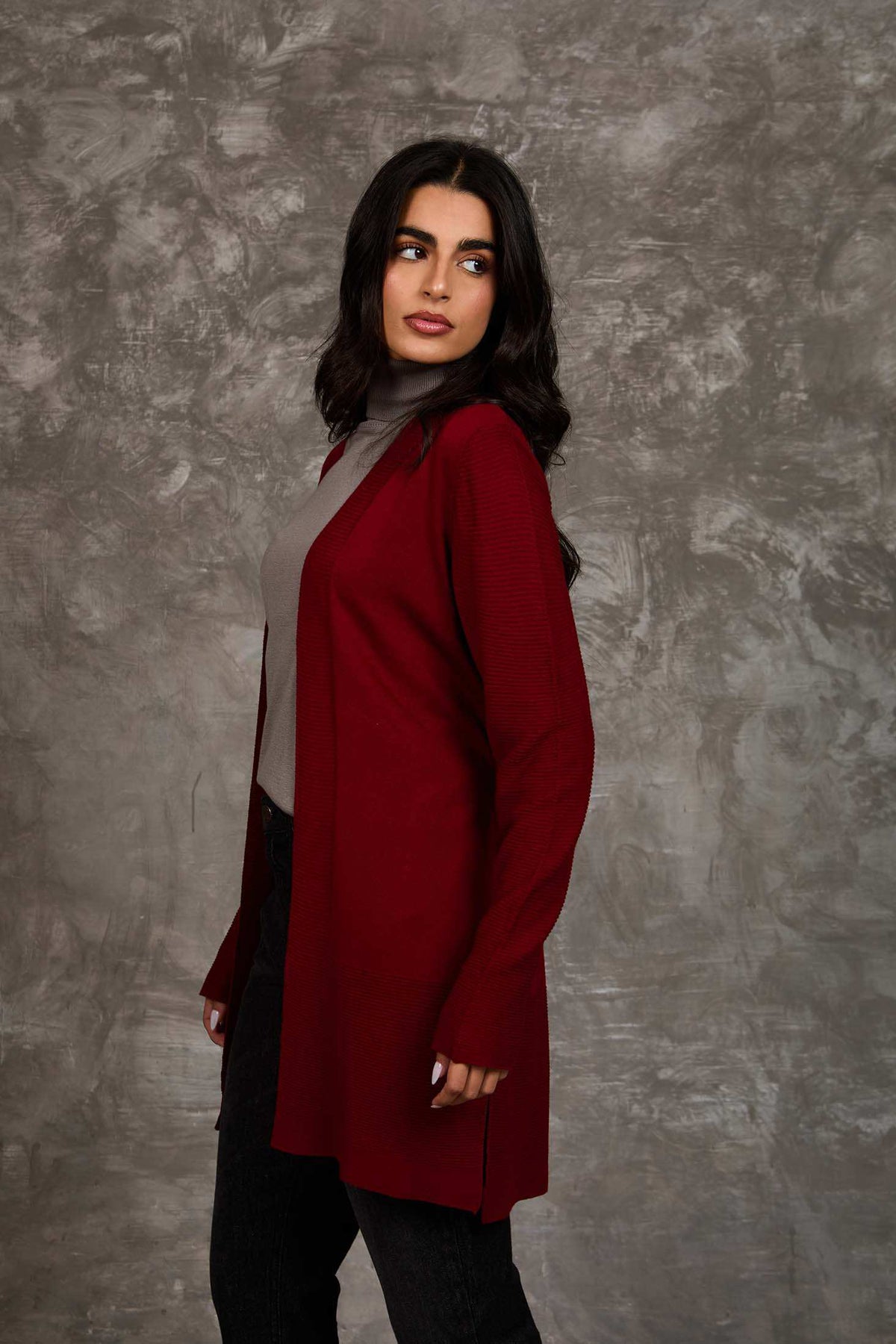Women Regular Fit Cardigan Red