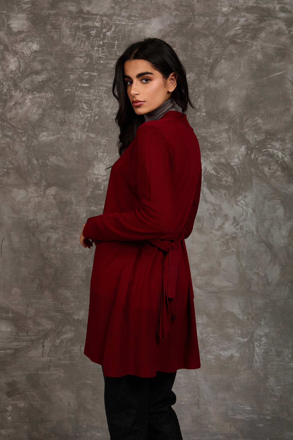 Women Regular Fit Cardigan Red