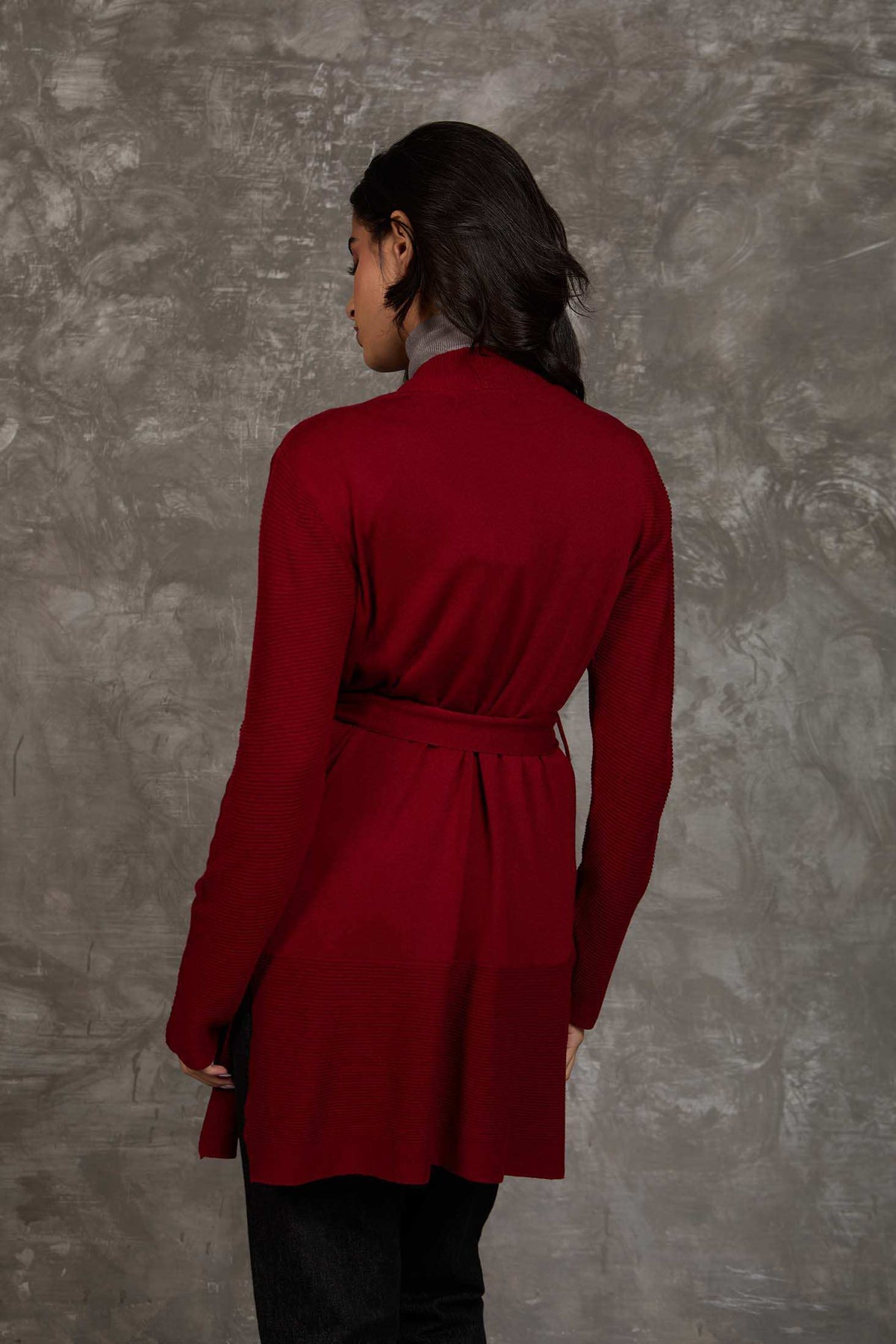 Women Regular Fit Cardigan Red