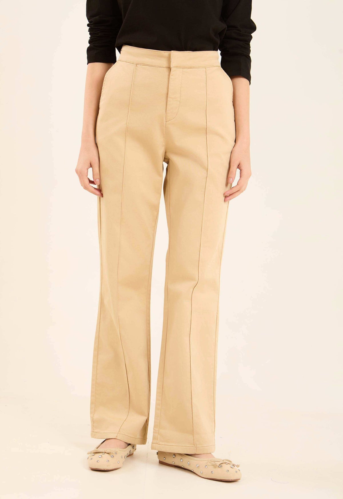 Women Pants Cotton Grey