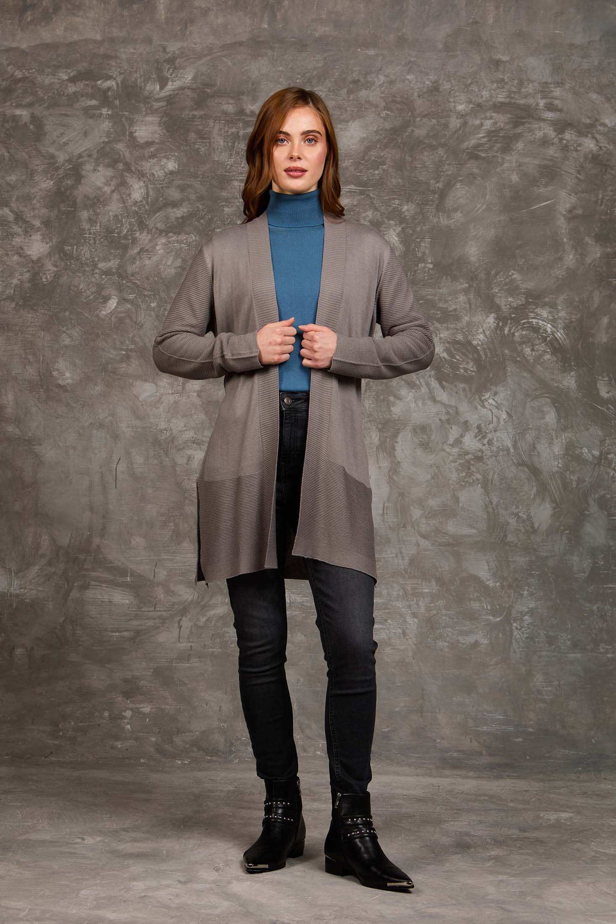 Women Regular Fit Cardigan Grey