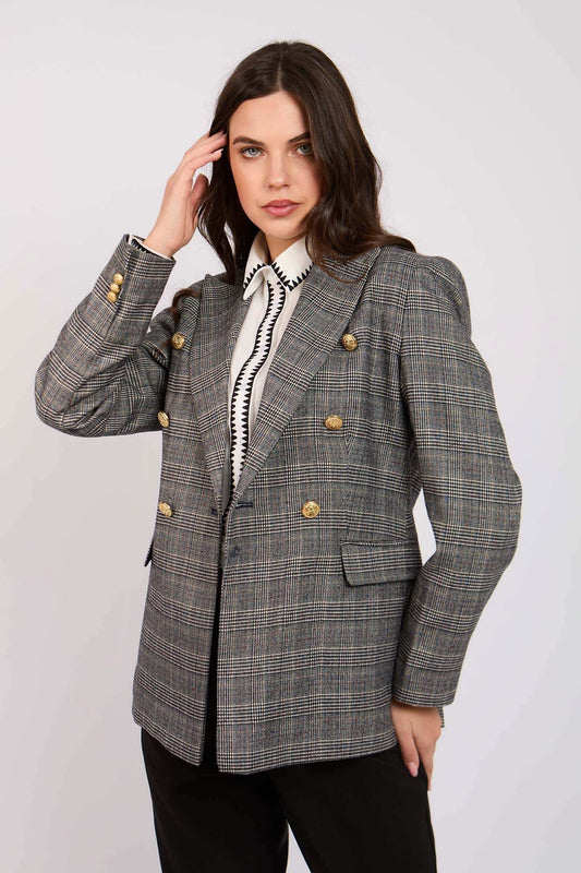Women Regular Fit Blazer Grey