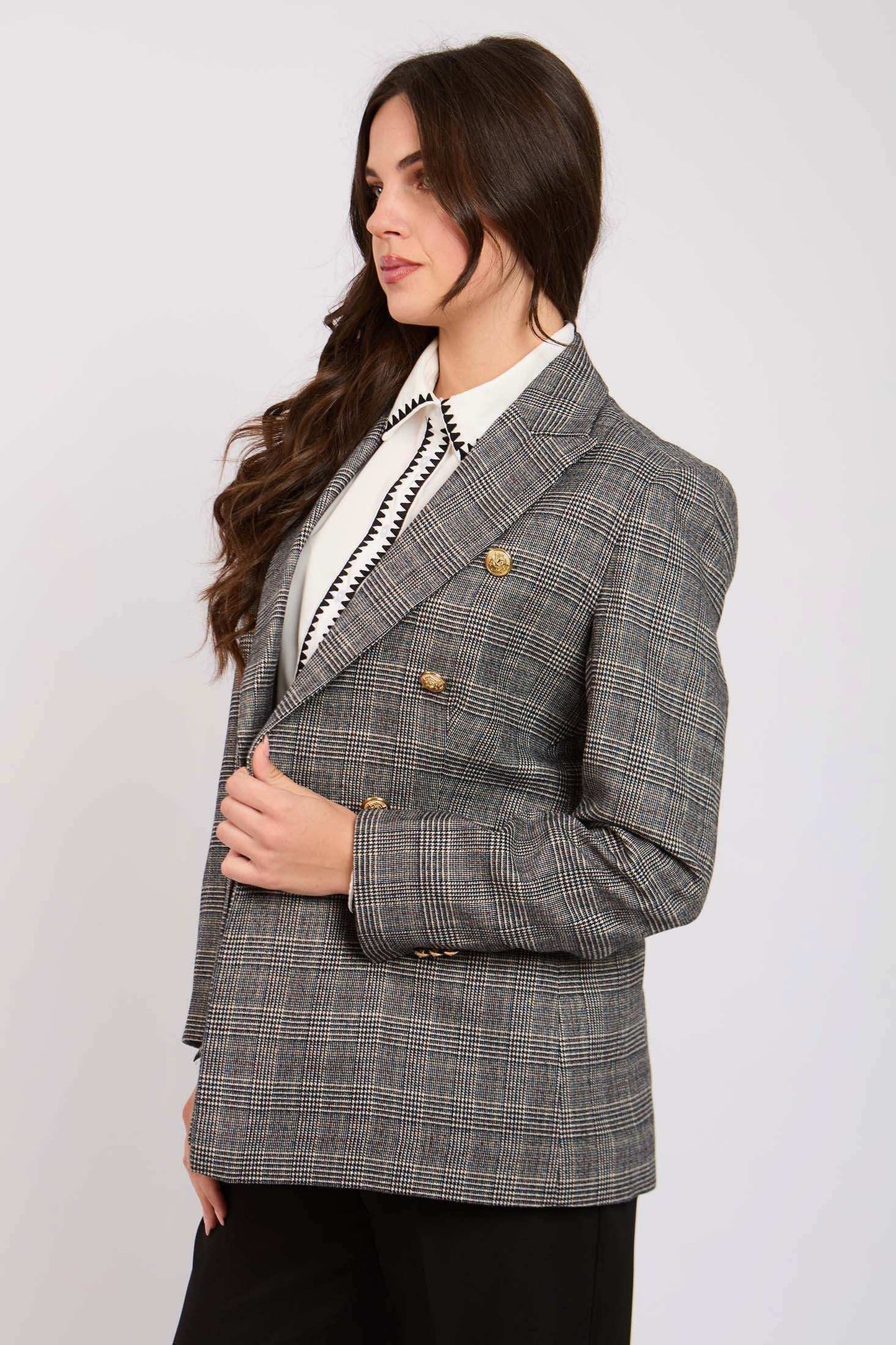 Women Regular Fit Blazer Grey