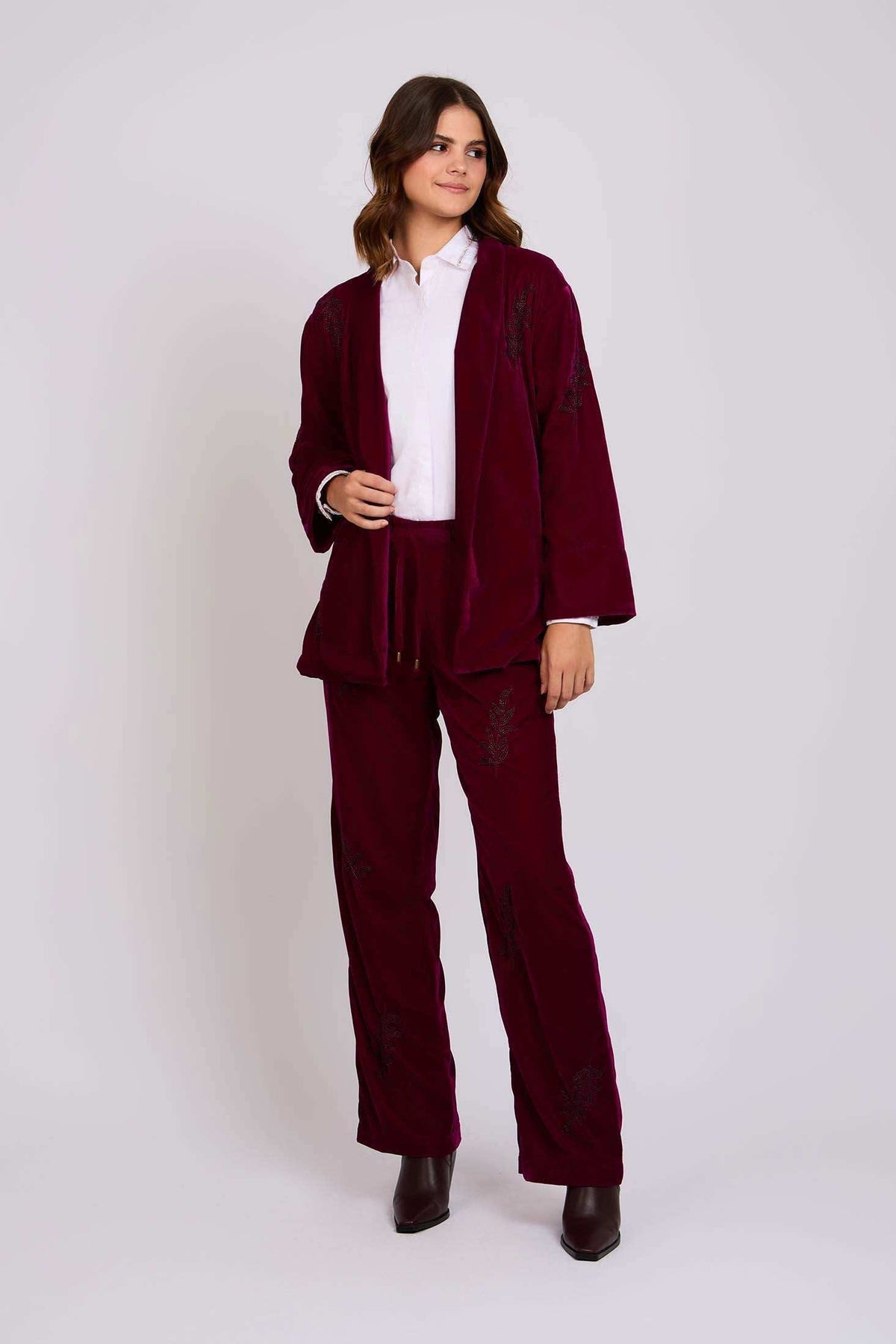 Women Regular Fit Kimono Maroon