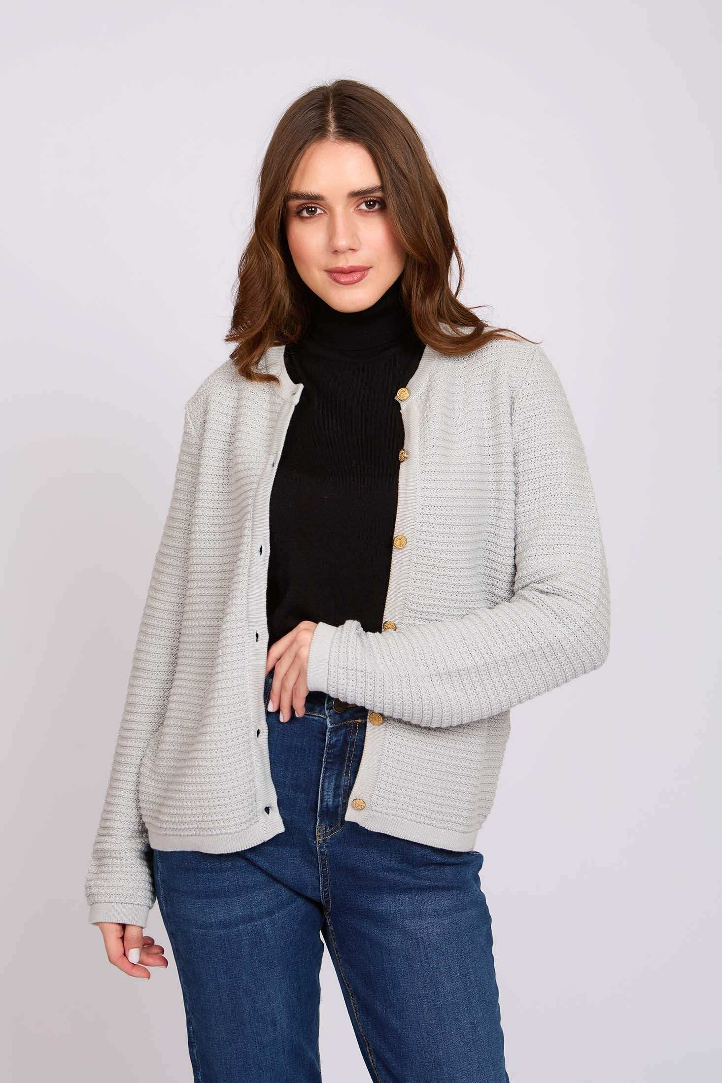 Women Regular Fit Cardigan Grey