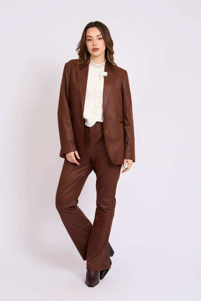 Women Regular Fit Blazer - Brown