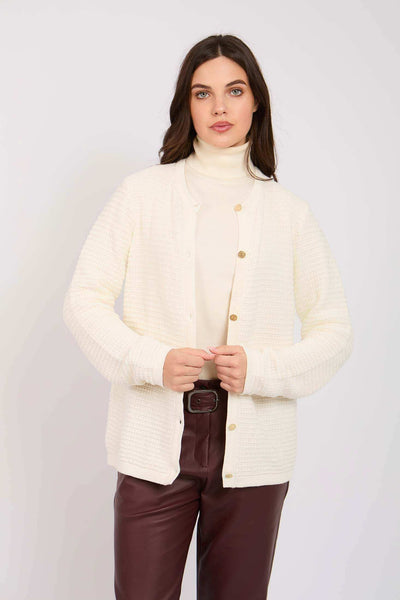 Women Regular Fit Cardigan - Sugar Off White