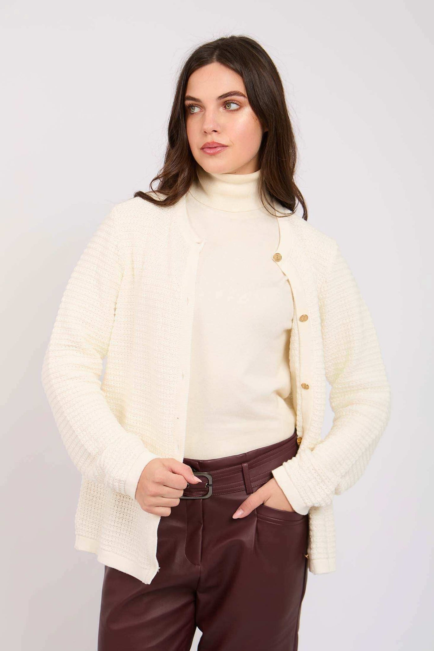 Women Regular Fit Cardigan - Sugar Off White