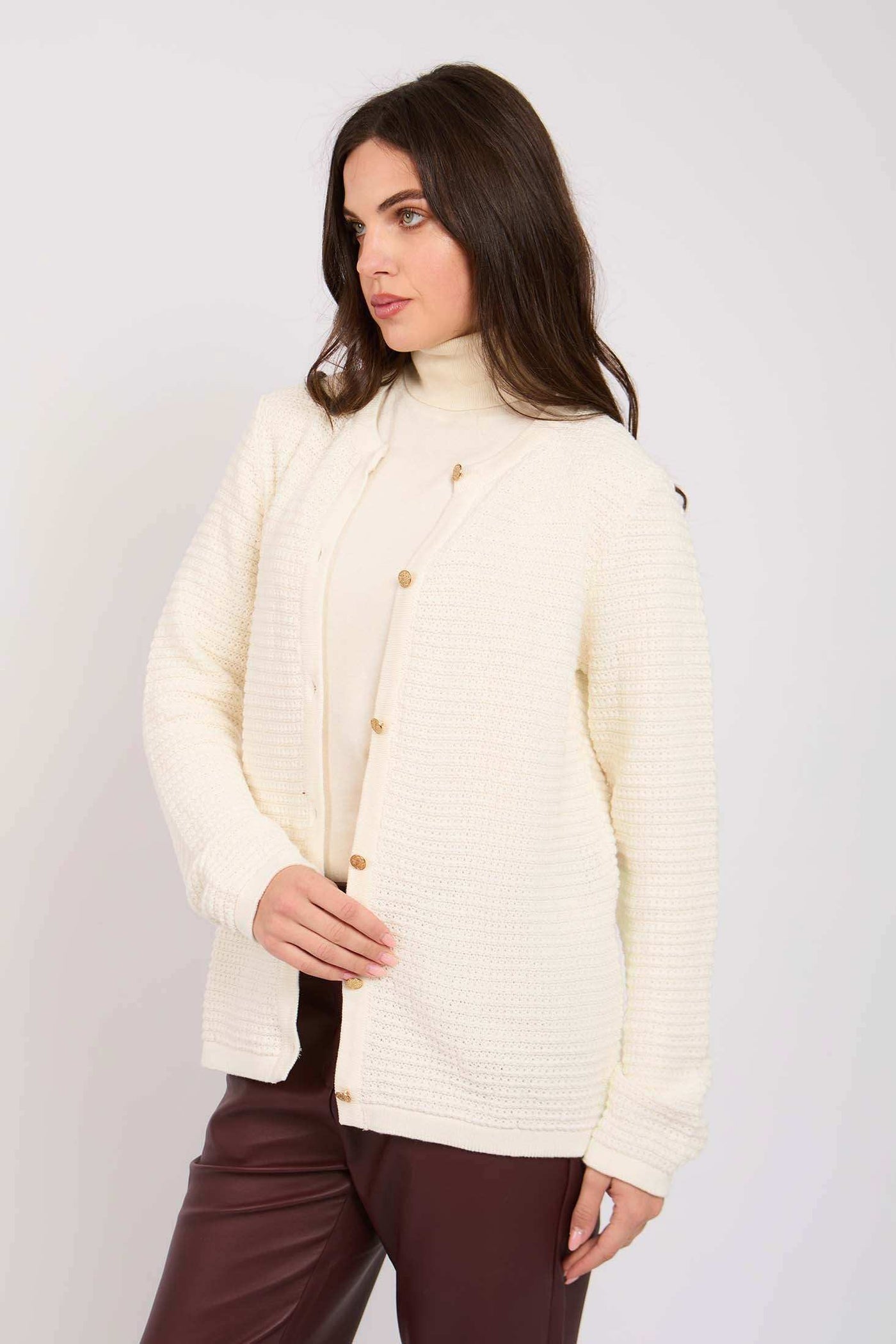 Women Regular Fit Cardigan - Sugar Off White