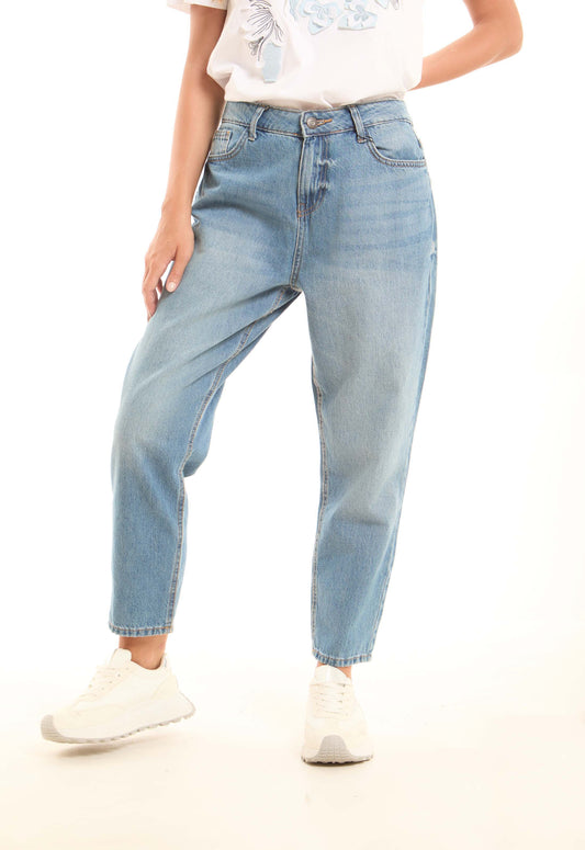 Washed Straight-Leg Cotton Pants