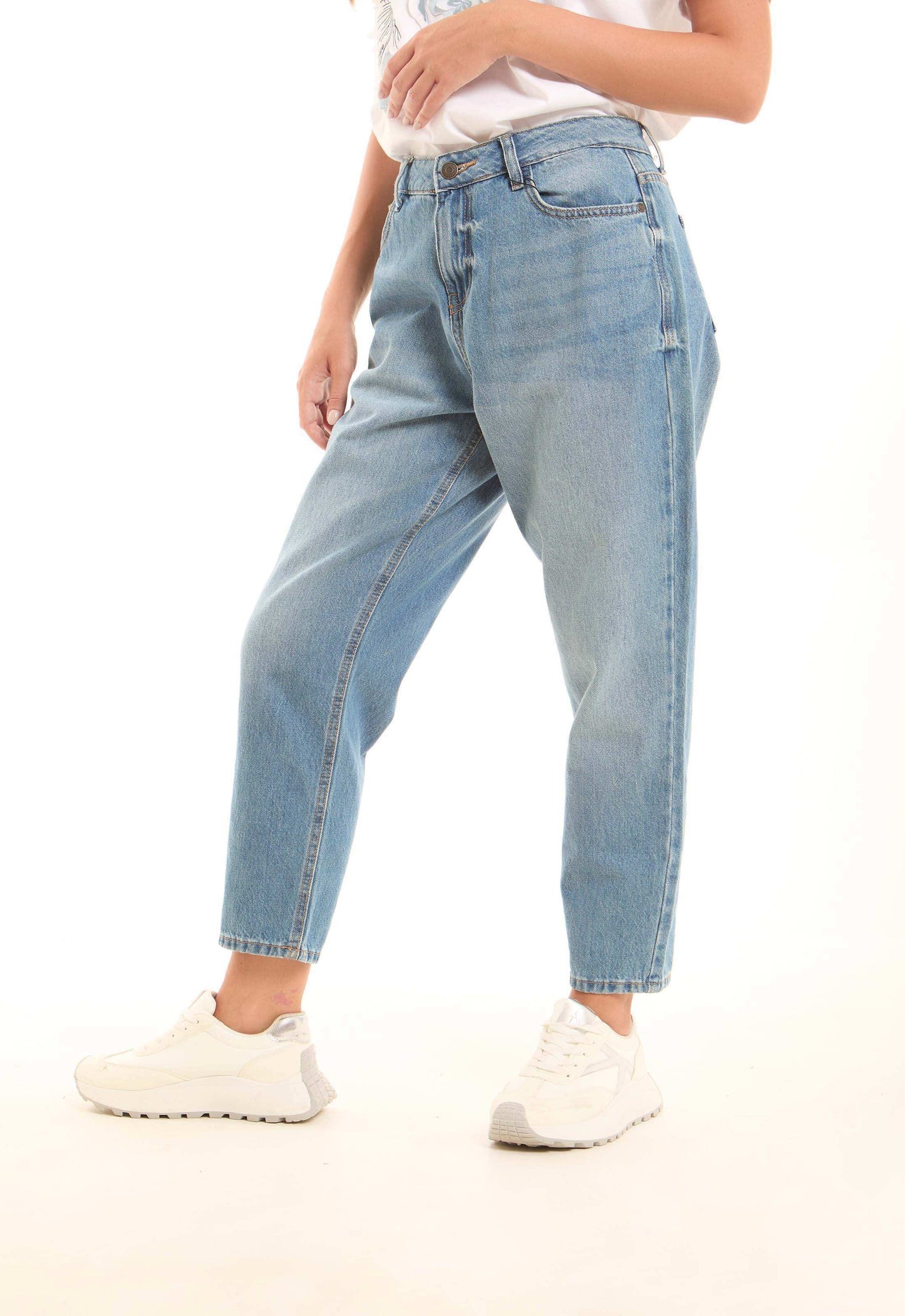 Light Blue Straight-Leg Pants