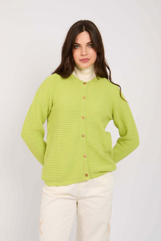 Women Regular Fit Cardigan Green