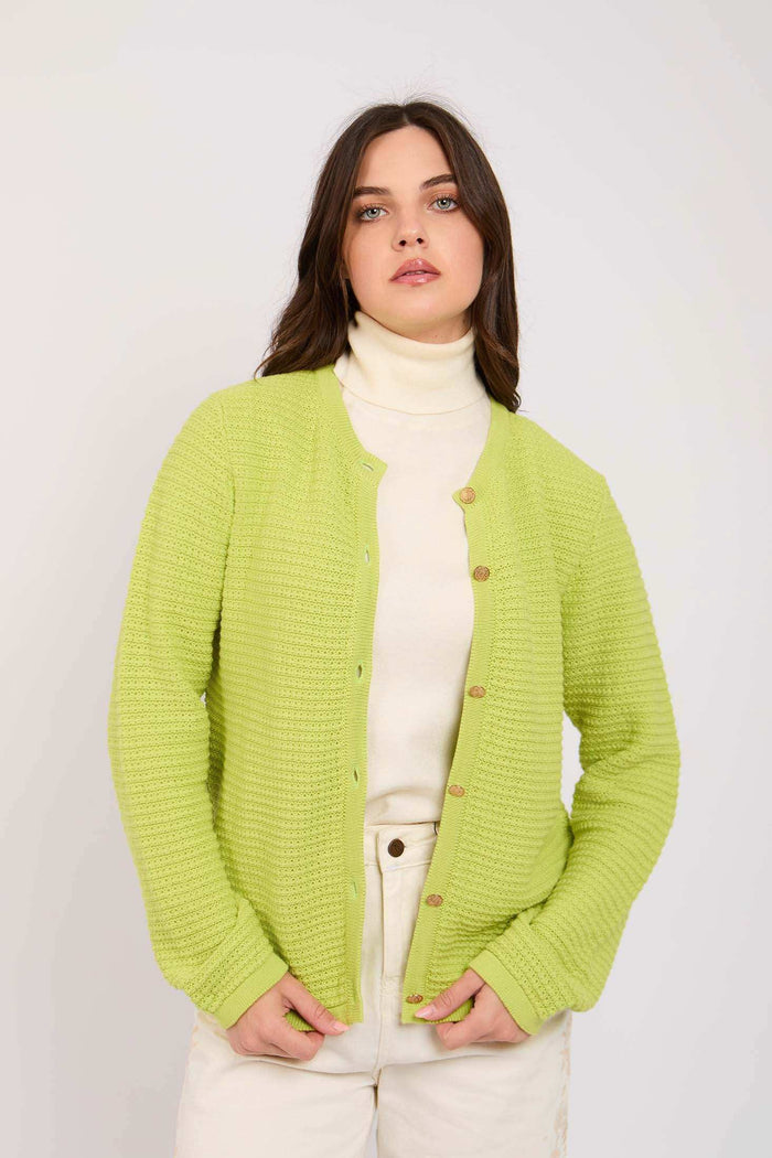 Women Regular Fit Cardigan Green