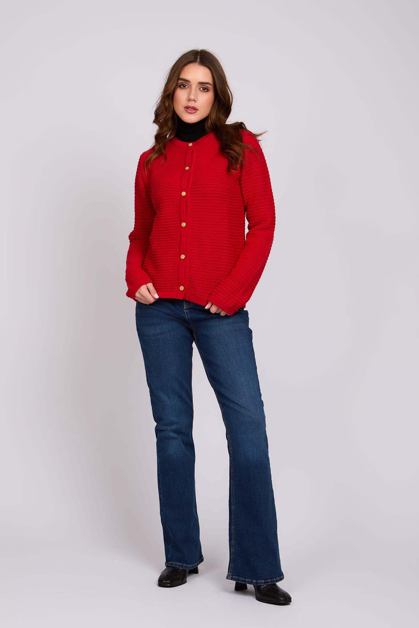 Women Regular Fit Cardigan - Red