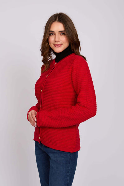 Women Regular Fit Cardigan - Red