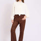 Women Regular Fit Pants Brown