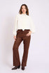 Women Regular Fit Pants Brown