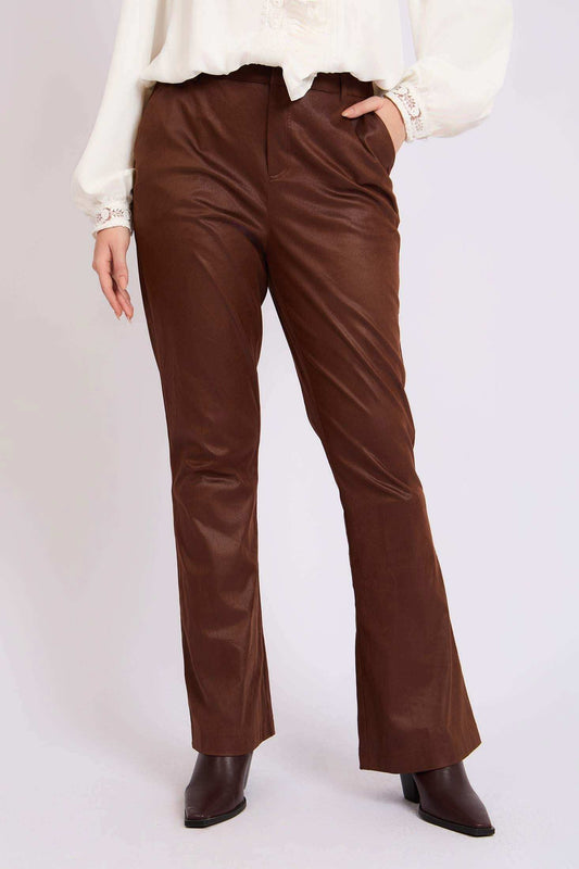 Women Regular Fit Pants Brown