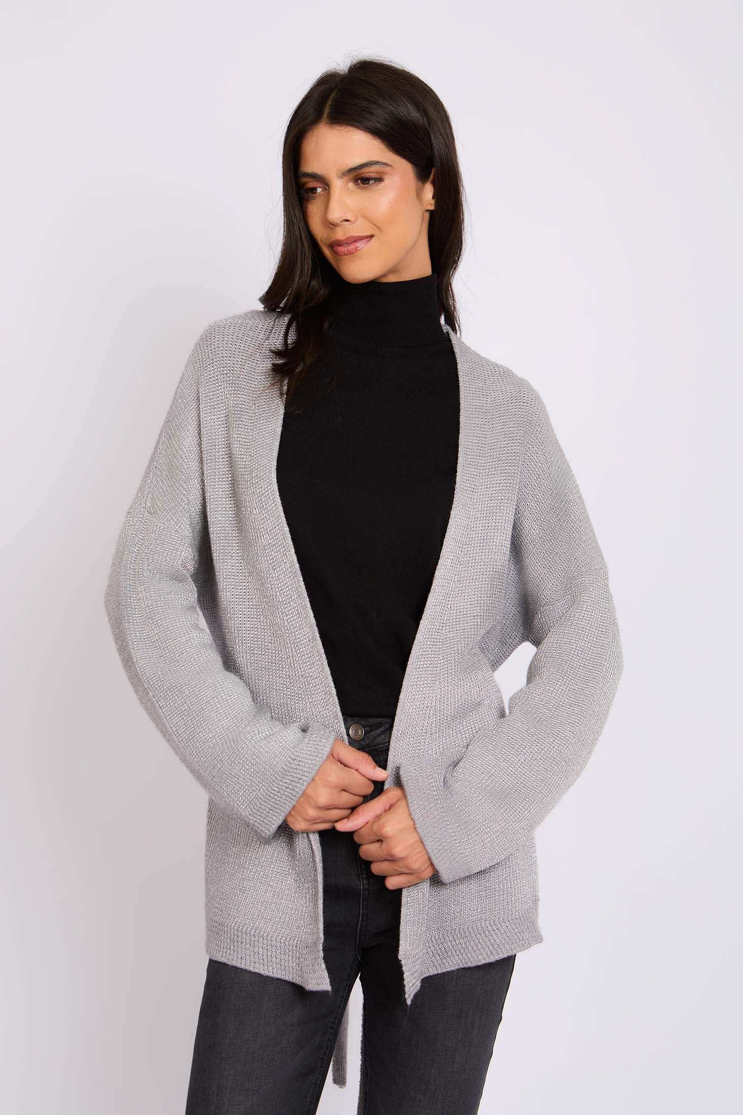 Women Regular Fit Cardigan Grey
