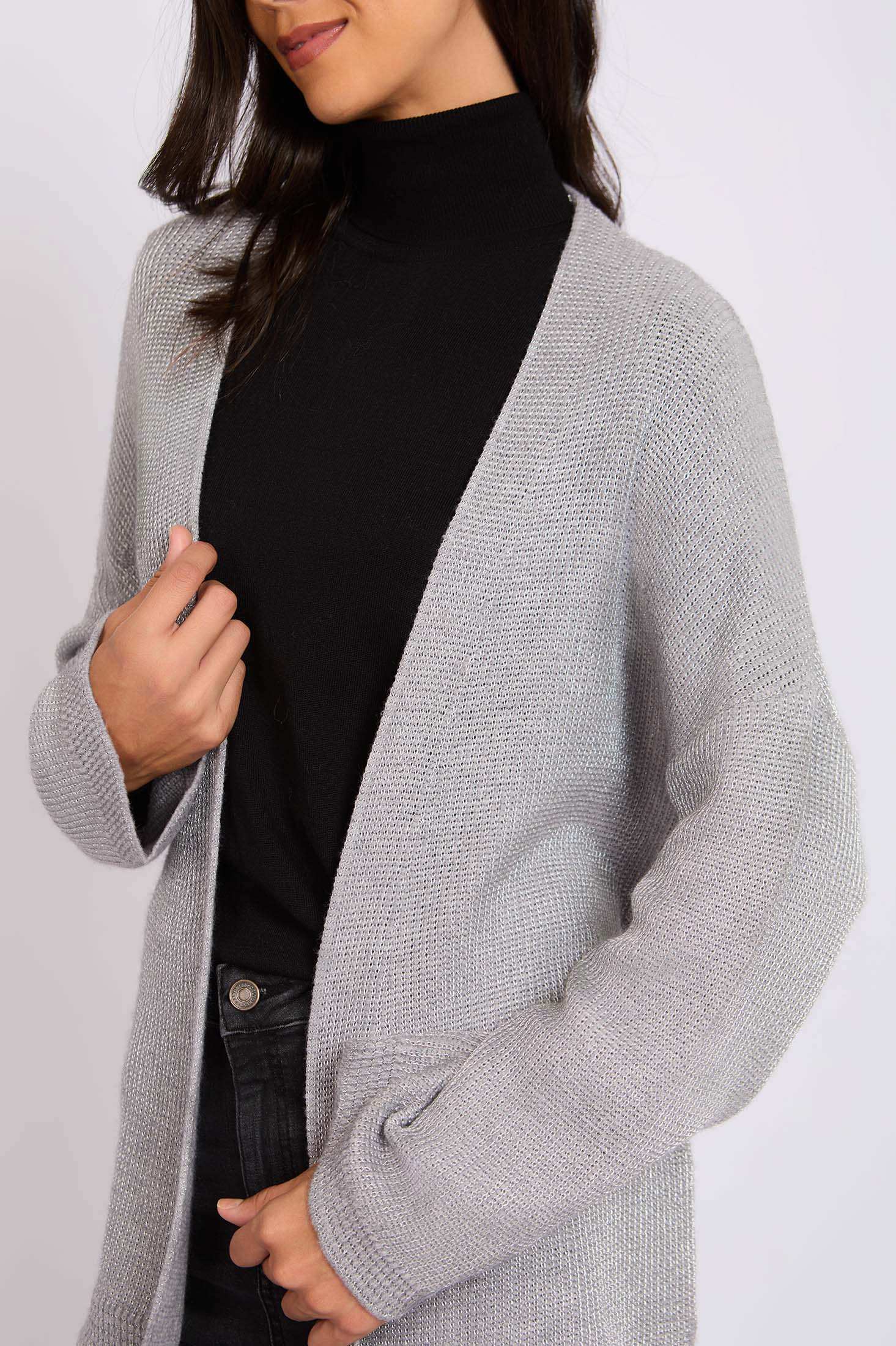 Women Regular Fit Cardigan Grey