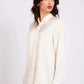 Taupe Satin Button-Down Shirt