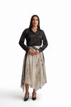 Bow-Neck Satin Shirt