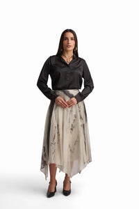 Bow-Neck Satin Shirt