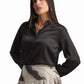 Champagne Bow-Neck Satin Shirt