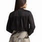 Champagne Bow-Neck Satin Shirt