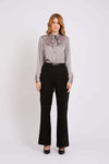 Bow-Neck Satin Shirt