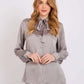Bow-Neck Satin Shirt