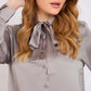 Bow-Neck Satin Shirt