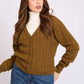 Women Regular Fit Cardigan Brown