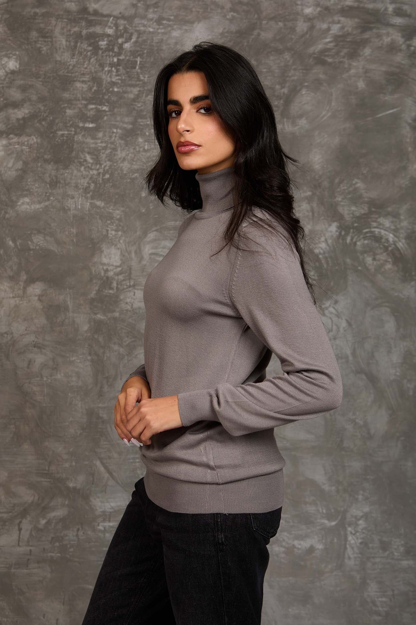 Women Regular Fit Pullover Grey