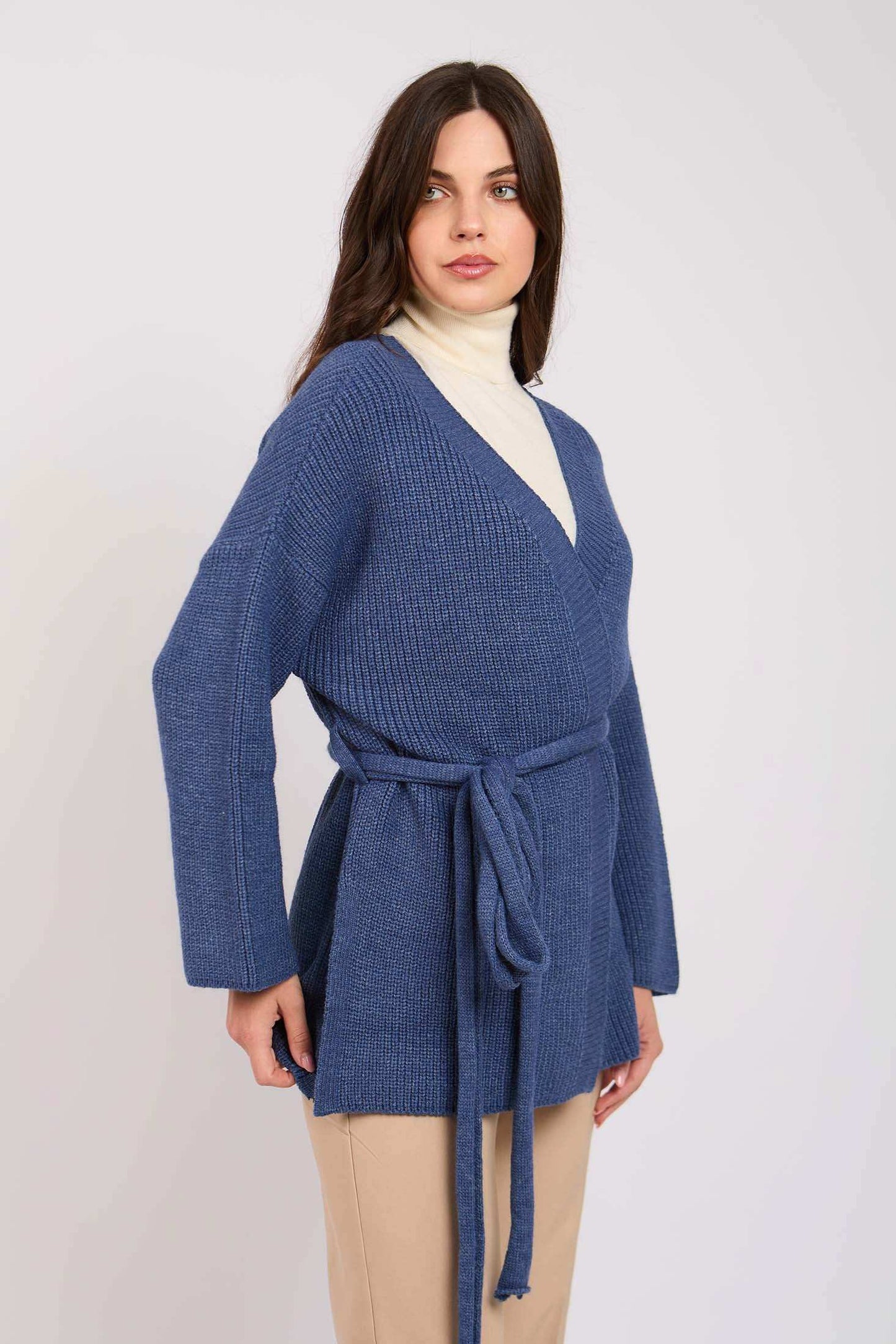 Women Regular Fit Cardigan Blue