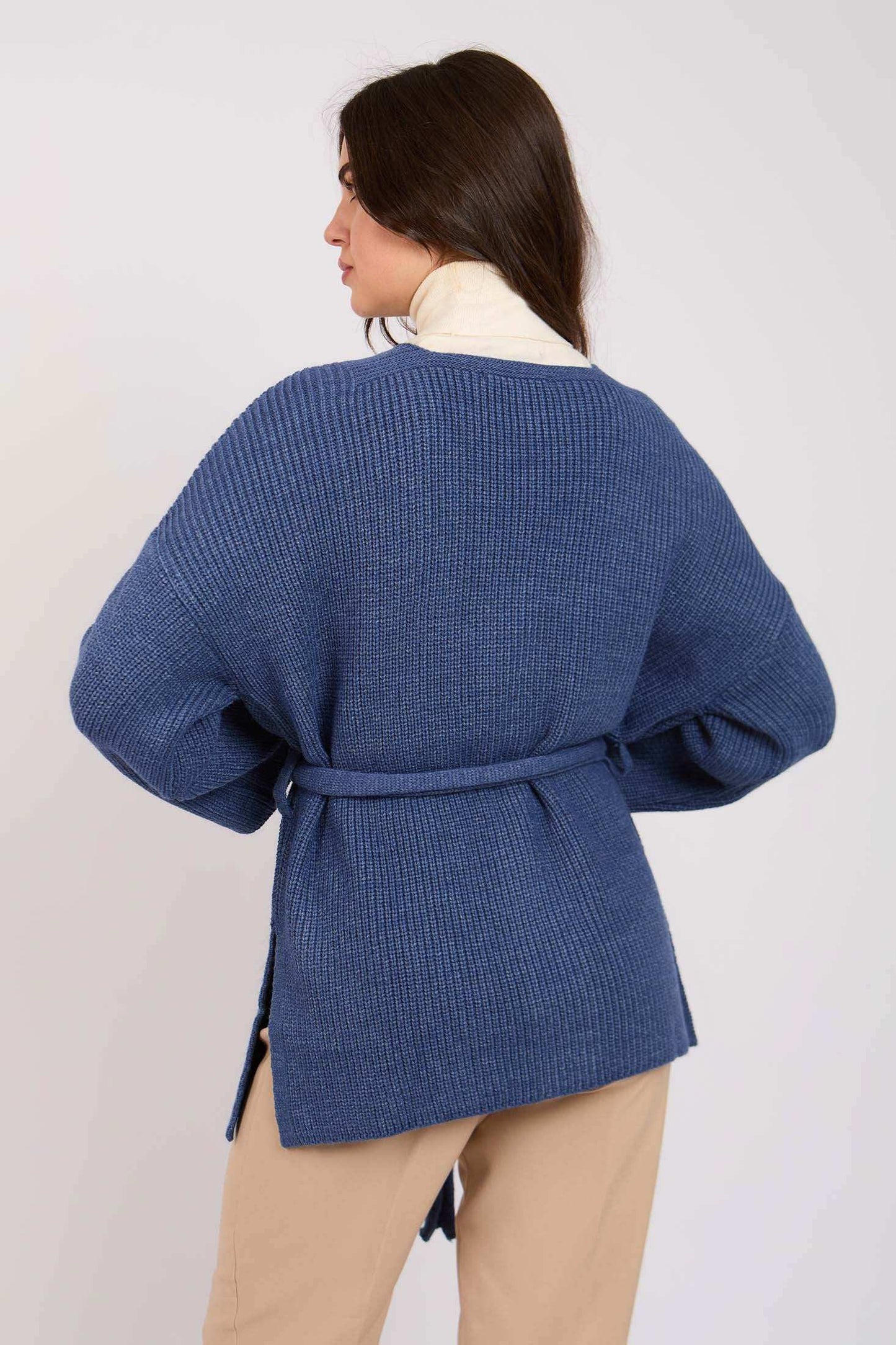 Women Regular Fit Cardigan Blue