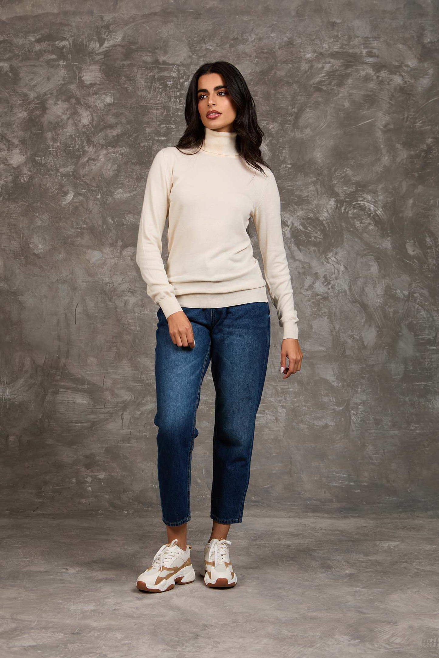 Women Regular Fit Pullover Sugar Off White