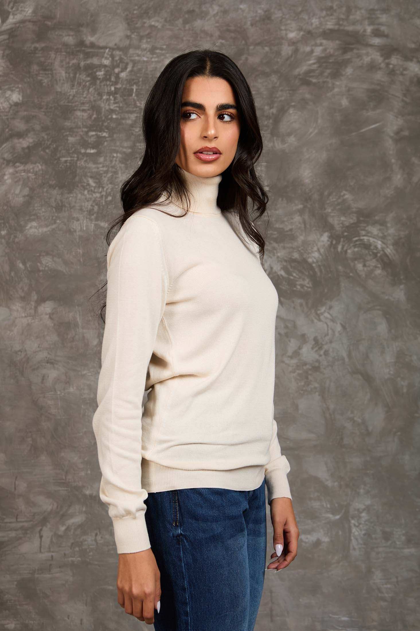 Women Regular Fit Pullover Sugar Off White
